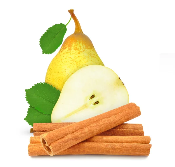 Pear and cinnamon — Stock Photo, Image