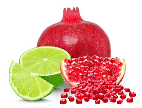 Lime and pomegranate — Stock Photo, Image