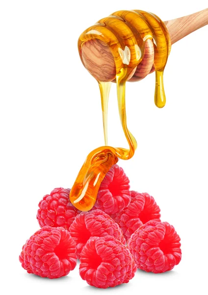 Framboesa e mel — Fotografia de Stock