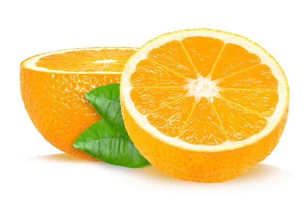 Oranžové poloviny izolované — Stock fotografie