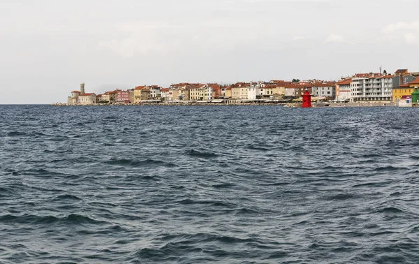 Piran townscape. Akdeniz, Slovenya. — Stok fotoğraf