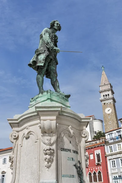 Statua di Giuseppe Tartini a Pirano, Slovenia — Foto Stock