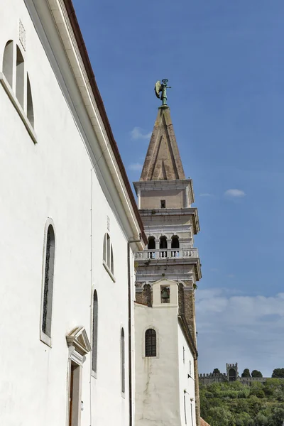 Catedral de San Jorge en Piran, Eslovenia . — Foto de Stock