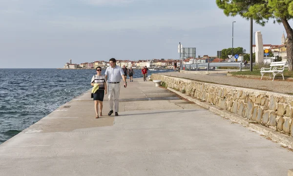 Oude kuststad Piran in Slovenië. — Stockfoto