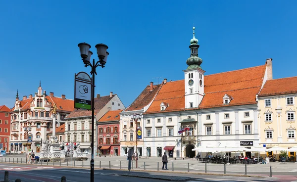 Piazza principale a Maribor, Slovenia — Foto Stock