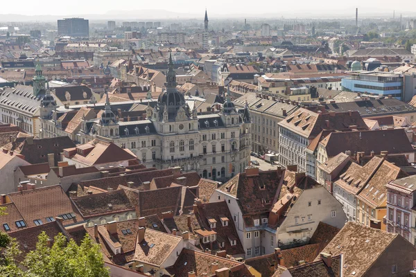 Anténa panoráma města Graz, Rakousko — Stock fotografie