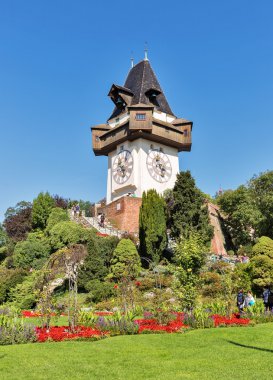 Eski Saat Kulesi Schlossberg Uhrturm. Graz, Avusturya
