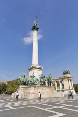 Budapeşte, Macaristan 'daki Kahramanlar Meydanı.
