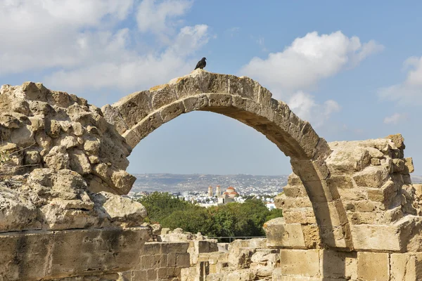 Saranta Colones slottsruiner i Paphos, Cypern. — Stockfoto