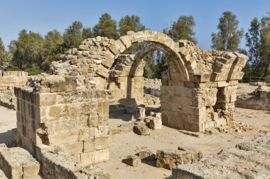 Paphos, Kıbrıs için Saranta Colones kalesinin.
