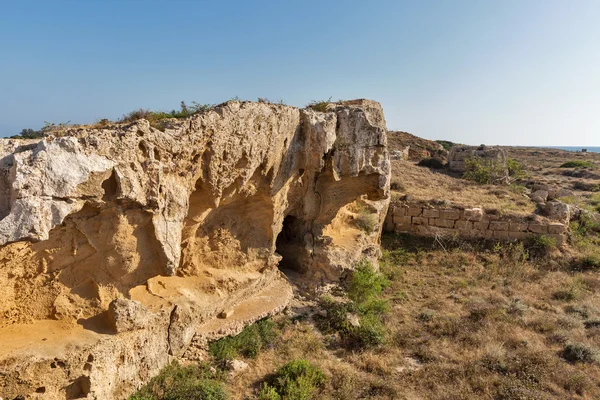 Gamla stadsmuren ruinerna i Paphos, Cypern. — Stockfoto