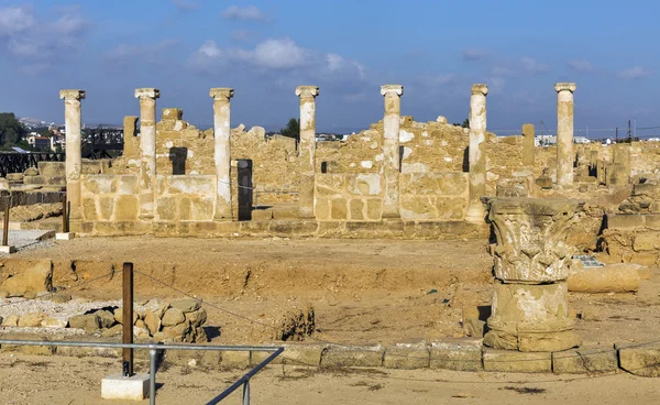 Ruínas no sítio arqueológico Kato Paphos em Chipre . — Fotografia de Stock