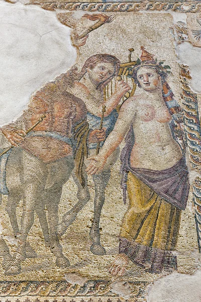 Starożytny grecki mozaika w parku archeologiczną Kato Paphos, Cypr. — Zdjęcie stockowe