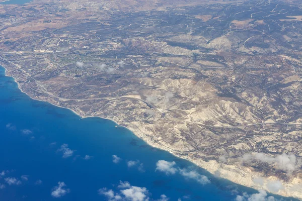 Luchtfoto van Zuid-west kust van Cyprus — Stockfoto