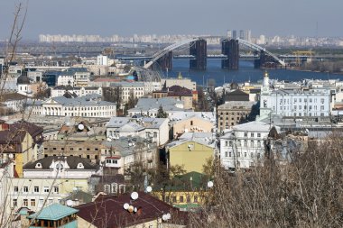 Podil bölge cityscape Kiev, Ukrayna