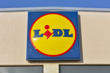 Lidl süpermarket 0utdoor Paphos, Kıbrıs için logo.