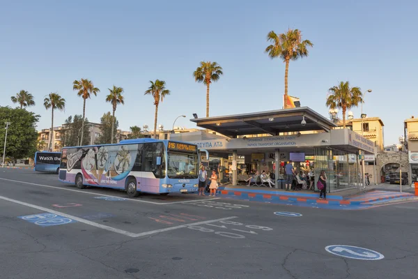 Místní autobusové nádraží v Paphos, Kypr — Stock fotografie