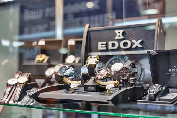 Kyiv Ukraine December 2015 Edox Luxury Watch Swiss Company Booth — 스톡 사진