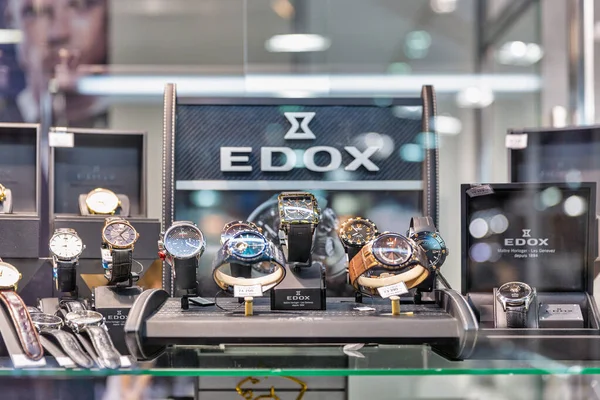 Kyiv Ukraine December 2015 Edox Luxury Watch Swiss Company Booth — 스톡 사진