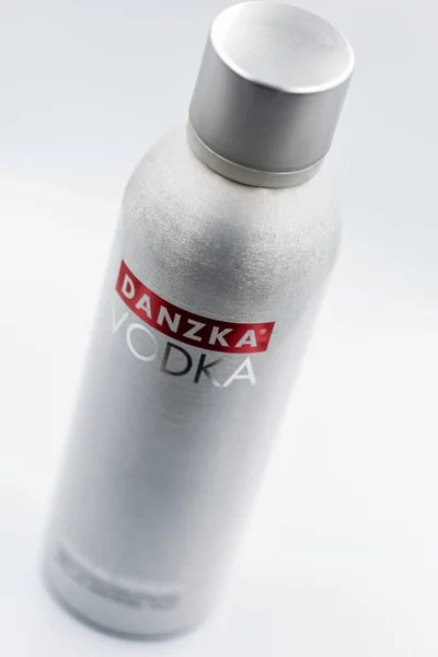 Kyiv Ukraine October 2020 Danzka Vodka Bottle Closeup White Background — Stock Photo, Image