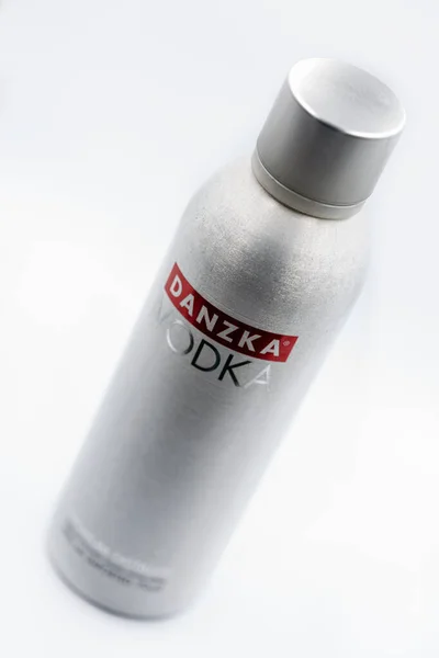 Kyiv Ukraine October 2020 Danzka Vodka Bottle Closeup White Background — Stock Photo, Image