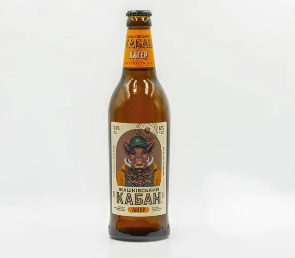 Kyiv Ucraina Ottobre 2020 Zhashkivsky Boar Bottiglia Birra Artigianale Ucraina — Foto Stock