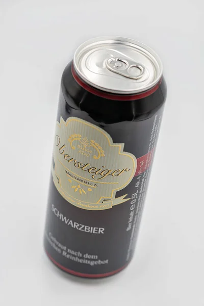 Kyiv Ukraine September 2020 German Obersteiger Schwarzbier Privatbrauerei Eibau Can — Stock Photo, Image