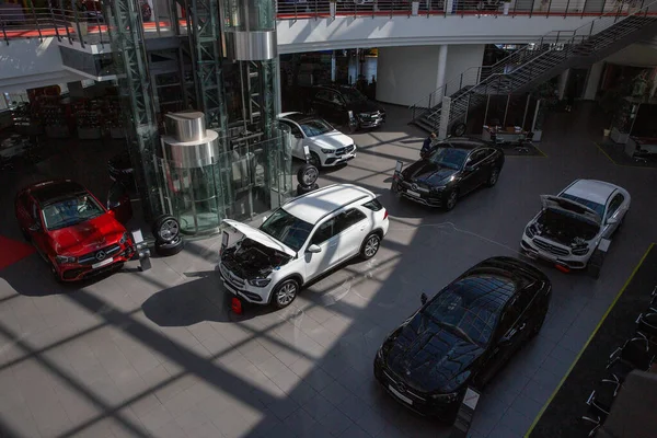 Kyiv Ukraine May 2021 New Cars Indoors Display Mercedes Benz — Stock Photo, Image