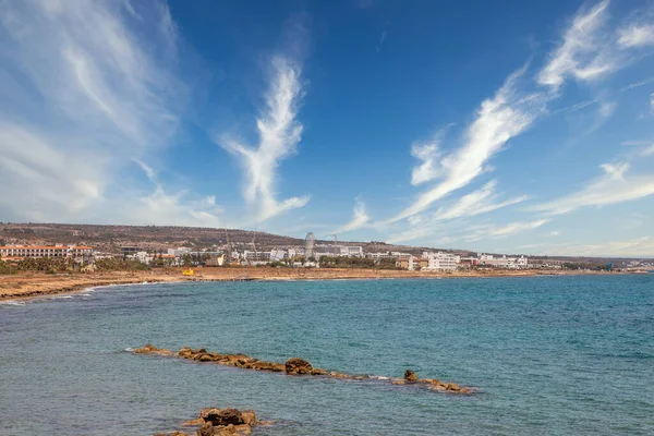 Ayia Napa Şehir Manzarası Pernera Plajı Ile Yaz Manzarası Kıbrıs — Stok fotoğraf