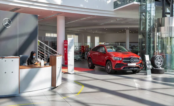 Kyiv Ucrania Mayo 2021 Nuevos Coches Interior Exhibición Mercedes Benz — Foto de Stock