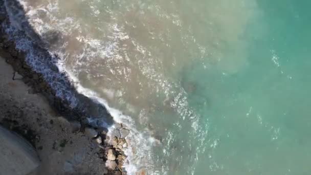 Vista Aérea Drone Sobre Costa Rochosa Canal Amour Canal Amor — Vídeo de Stock