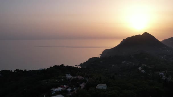 Vista Aérea Del Dron Desde Kaisers Throne Atardecer Sobre Costa — Vídeos de Stock