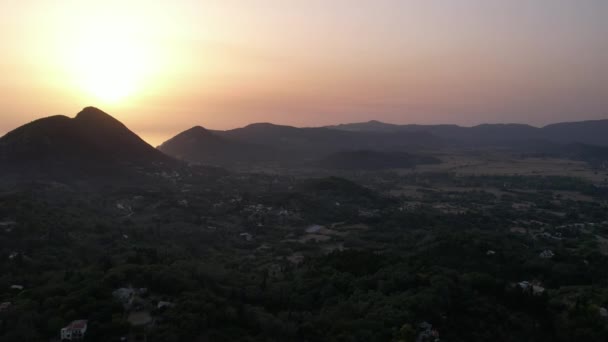 Kaisers Tahtı Ndan Gün Batımında Aziz George Dağı Pelekas Yunanistan — Stok video