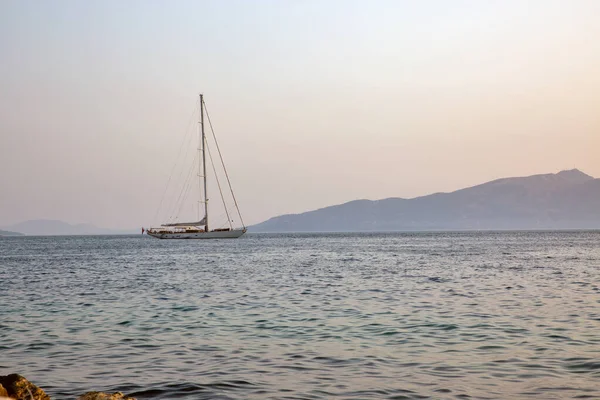 Modern Luxury Sailing Yacht Saranda Bay Albania — Stock Photo, Image