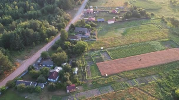 Drone Blick Aus Der Luft Über Den Sonnenuntergang Sommer Fluss — Stockvideo