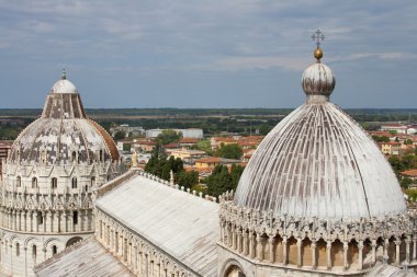 Pisa Baptistry: ve katedral Duomo kubbe, Toskana, İtalya