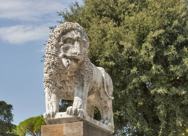 Gamla lejonet statyn i Lucca, Italy — Stockfoto