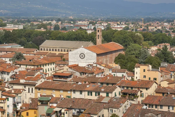 Lucca stadsbilden med San Francesco-kyrkan — Stockfoto