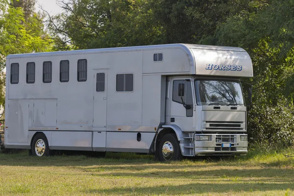 Caminhão moderno para o transporte de cavalos — Fotografia de Stock