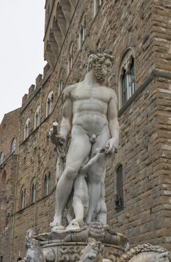 Florence, closeup Neptune'de heykeli