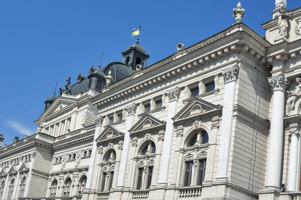 Side facade of Lviv State Academic Opera and Ballet Theatre