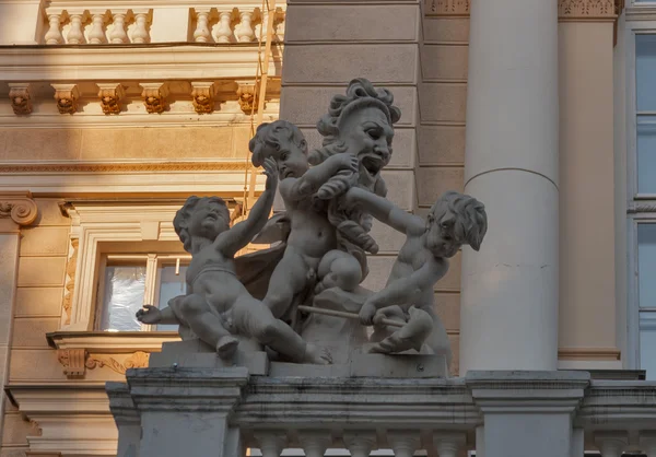 Cherub statue on the Odessa opera theater — Stock Photo, Image