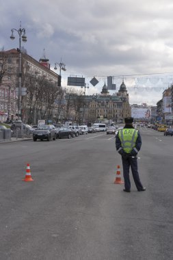 Kiev, Ukrayna devlet trafik polisi.