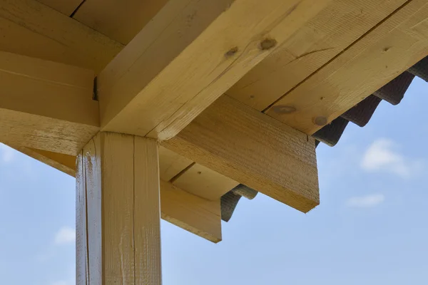 Wooden roof construction indoor — Stock Photo, Image