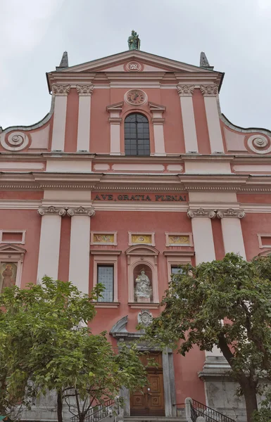 Franciscaanse Kerk van de Aankondiging in Ljubljana — Stockfoto