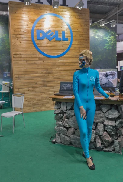 Dell company booth at CEE 2015, the largest electronics trade show in Ukraine — Stock Photo, Image