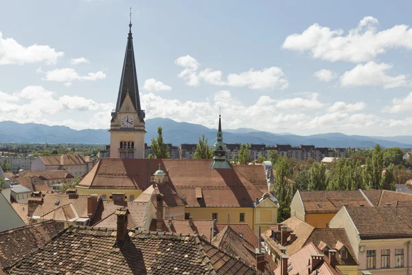 Ljubljana cityscape with roof tiles, Slovenia — Stock Photo, Image