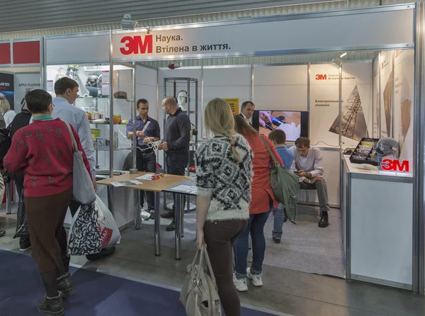 3M company booth at CEE 2015, the largest electronics trade show in Ukraine — Stock Photo, Image