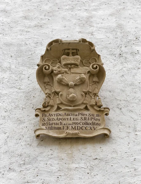 Coat of Arms closeup in fortress Hohensalzburg. Salzburg, Austria. — Stock Photo, Image