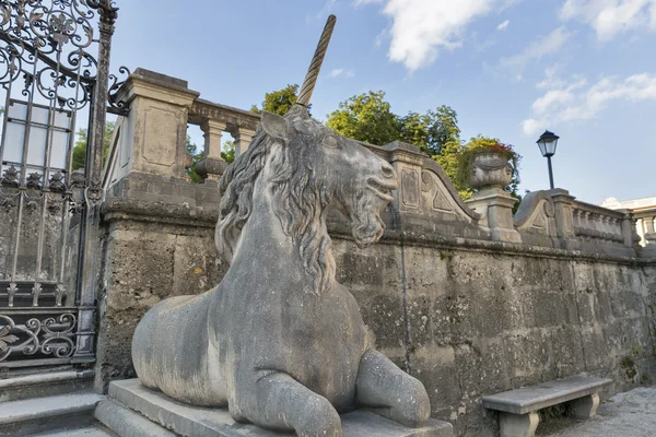 Unicorn statue in Mirabell Gardens. Salzburg, Austria. — Stock Photo, Image